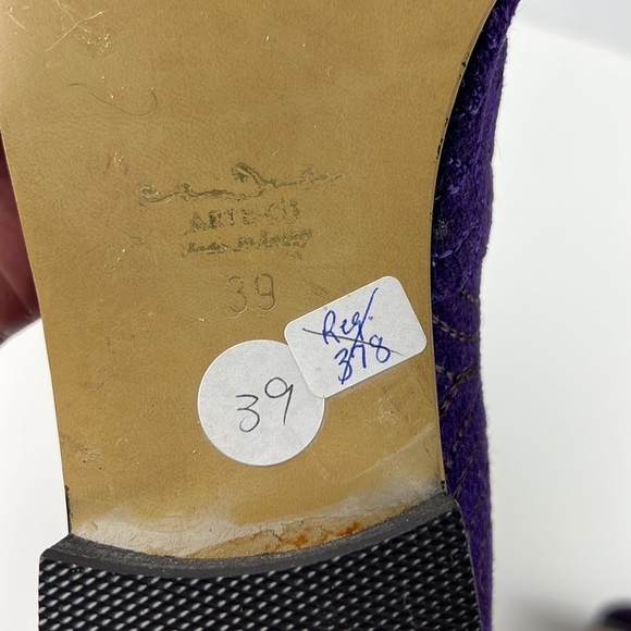 NWT Arte 13 Tall Vegan Purple Sueded Embroidered Boots - Picture 6 of 10